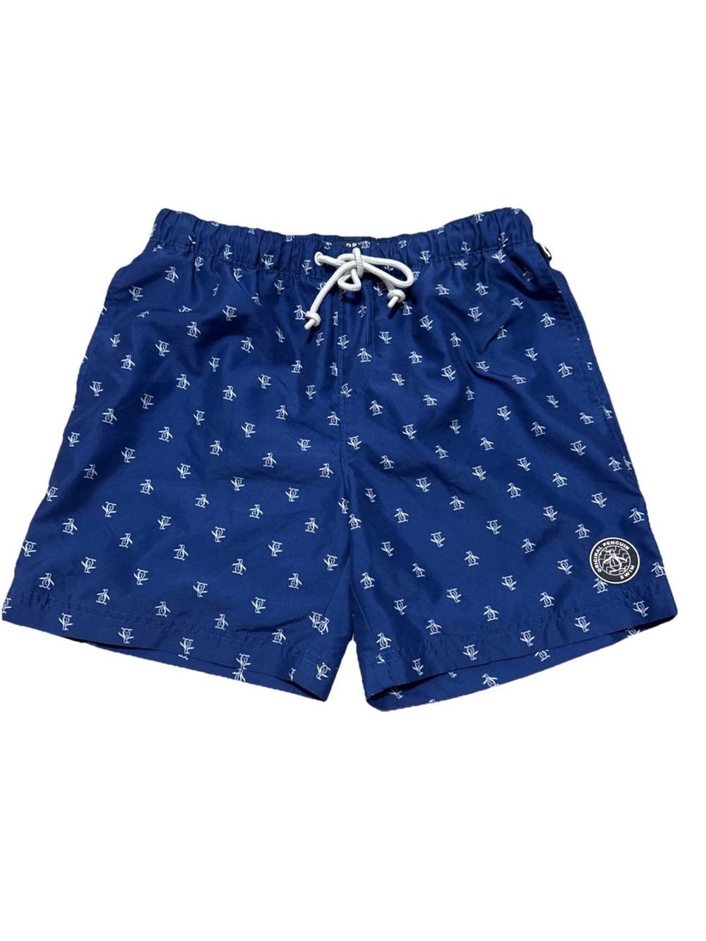 Original Penguin Navy Anchor Print Athletic Swim Shorts men’s medium